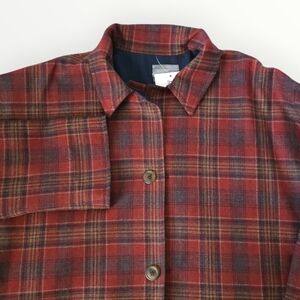 Pendleton Knockabouts Reversible Jacket Mens L‎ Wool Plaid Red Navy Chore Coat